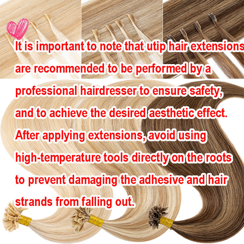 Flat U Tip Hair Extensions Full Head 150G Remy Human Hair - Multiple Colors & Lengths