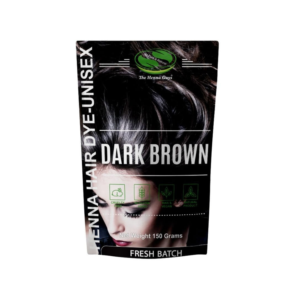 Plant-Based Dark Brown Hair & Beard Dye - Natural Gray Coverage 150g