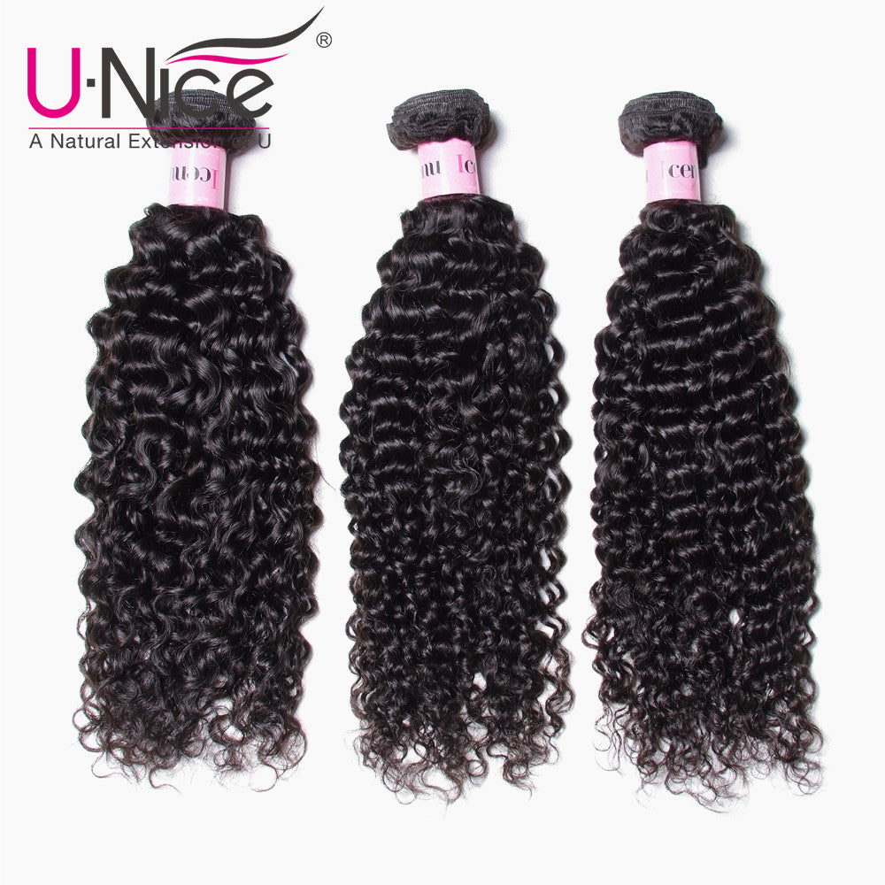 Indian Jerry Curly Hair Extensions - Virgin Human Hair Weave Bundles