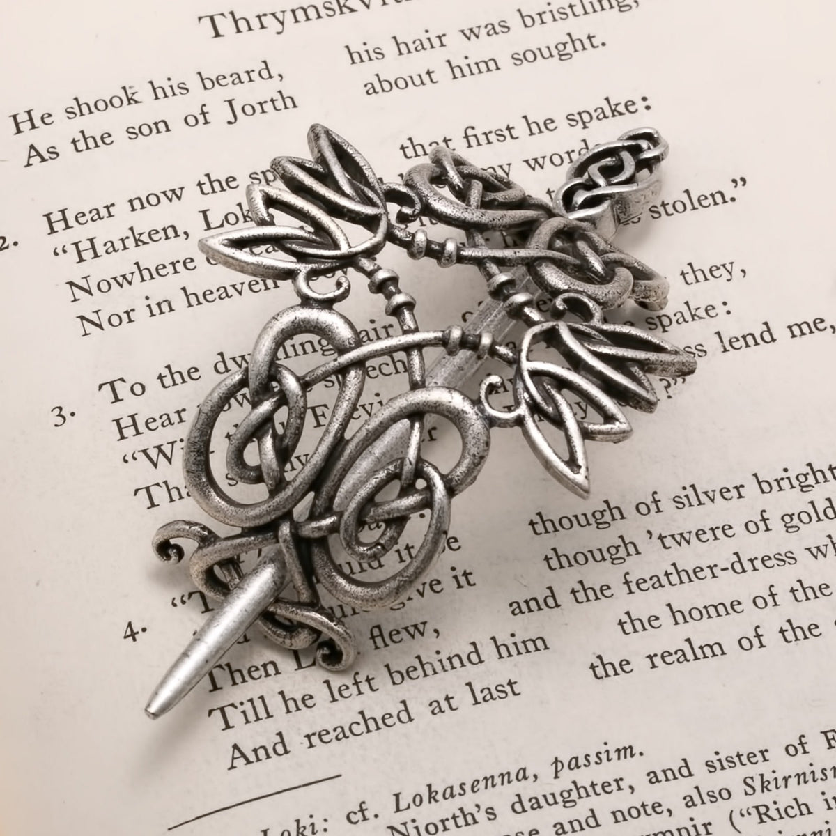 Norse Knot Silver Hair Pin Viking Celtic Hair Accessory