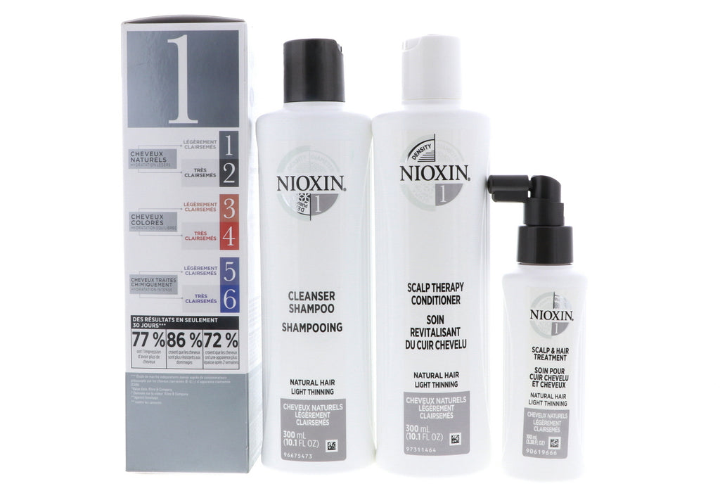 Nioxin System 1 Hair Care Set for Fine & Thinning Hair - Starter Kit
