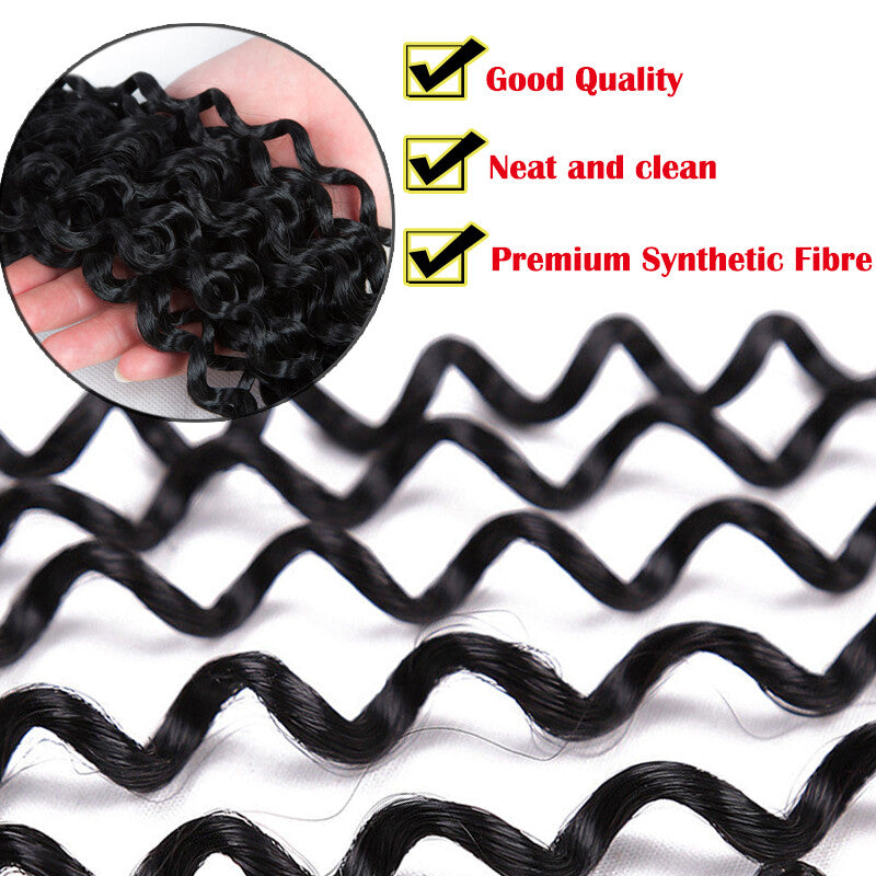 Kinky Curly Braids Afro Crochet Water Weaving Hair Extensions - Multiple Colors & Lengths