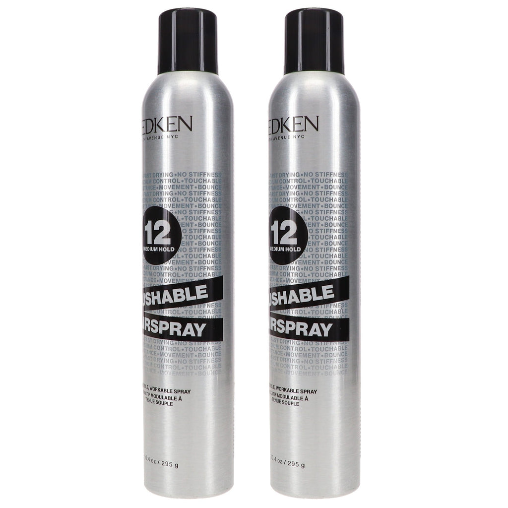 Redken Brushable Hairspray 12 - Flexible Hold & Hair Protectant 10.4 oz (2 Pack)