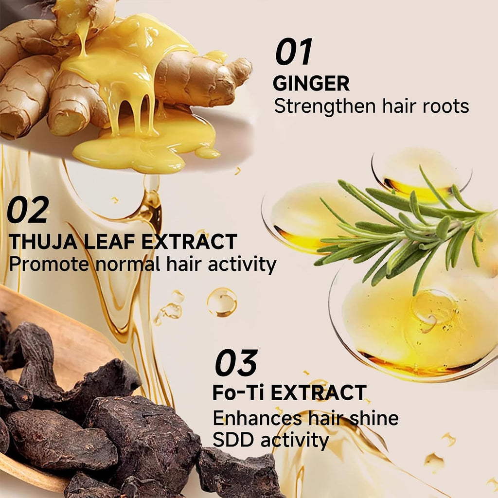 Anti Hair Loss Shampoo for Hair Growth & Thickening - Natural Ginseng & Ginger Formula