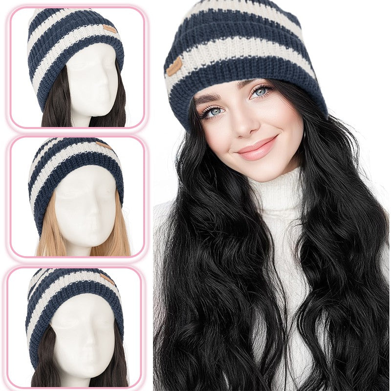 Multi-Color Synthetic Wavy & Straight Wig Baseball Cap Hat for Cosplay & Casual Wear