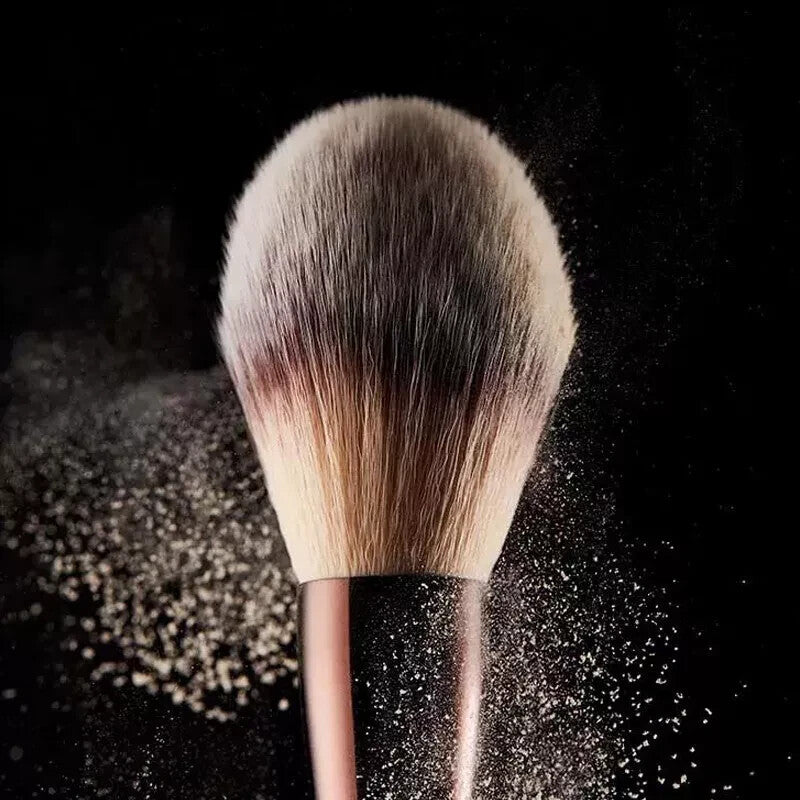 Double Ended Makeup Brush for Powder, Highlighter & Blush - Vegan & Soft