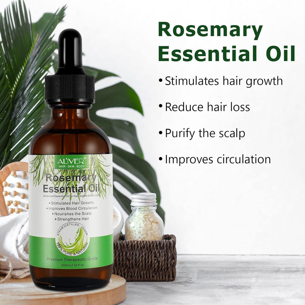Organic Rosemary Hair Growth Oil - 2 Fl Oz Natural Hair Care Serum