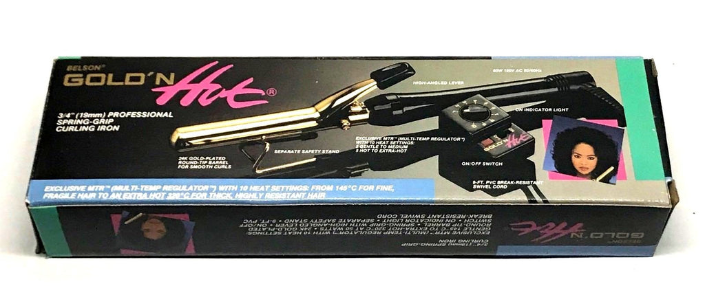 Professional 3/4 Inch Gold-Plated Curling Iron with Multi-Temperature Settings