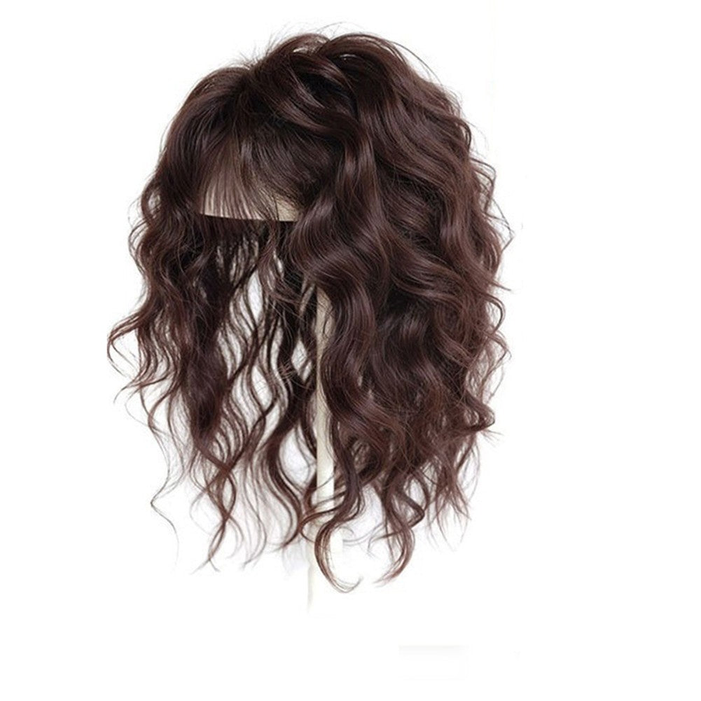 10-Inch Human Hair Clip-In Wavy Curly Hair Topper for Women