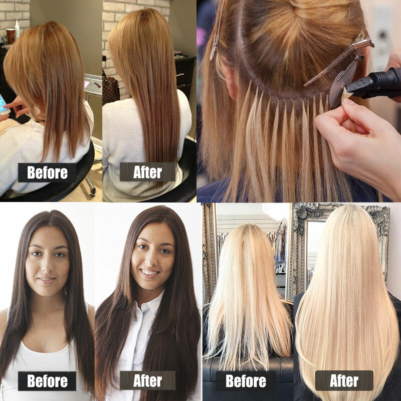 Remy Human Hair Extensions U Tip Keratin Bonds Thick Flat 16-22 Inches