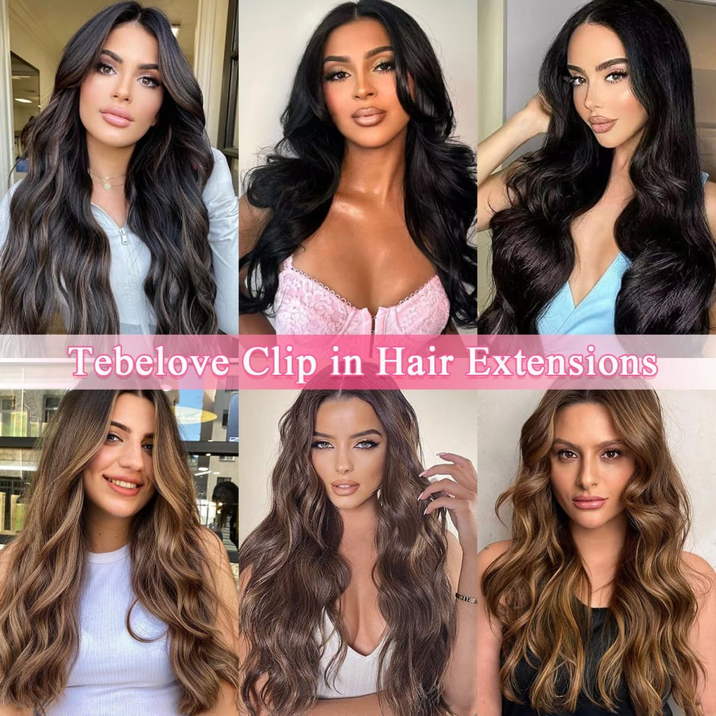 18 Inch Clip-In Hair Extensions Set - 8 Pieces in Platinum Blonde