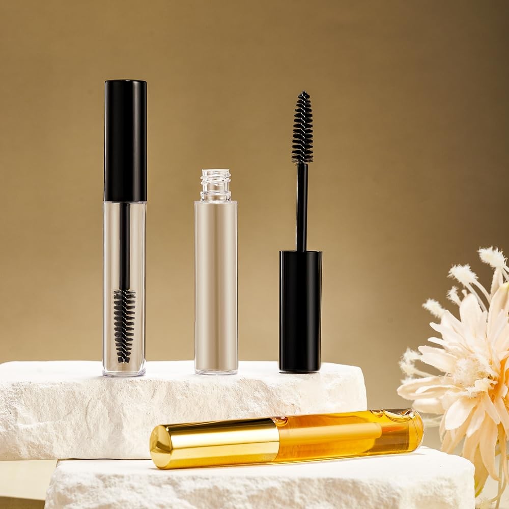 3-Pack Refillable Cosmetic Tubes with Wand - 10ml Travel Lip Gloss & Mascara Containers
