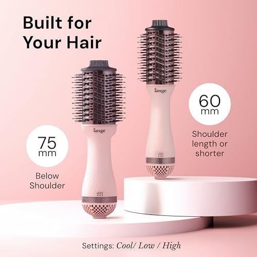 2-in-1 Titanium Blow Dryer Brush with Volumizing Oval Barrel - Frizz Control