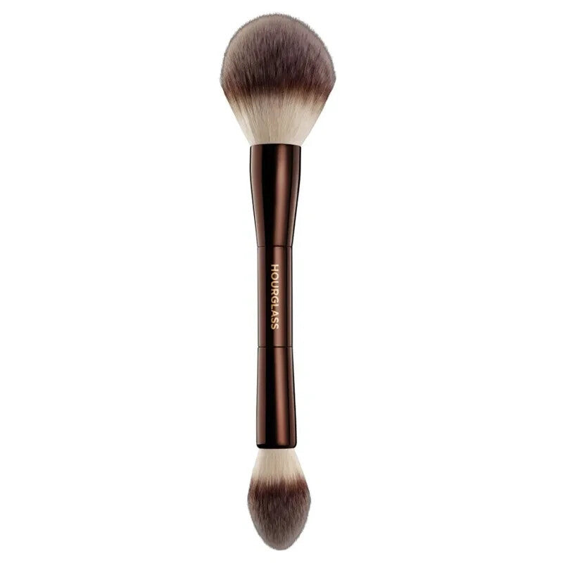 Double Ended Makeup Brush for Powder, Highlighter & Blush - Vegan & Soft