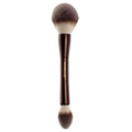 Double Ended Makeup Brush for Powder, Highlighter & Blush - Vegan & Soft