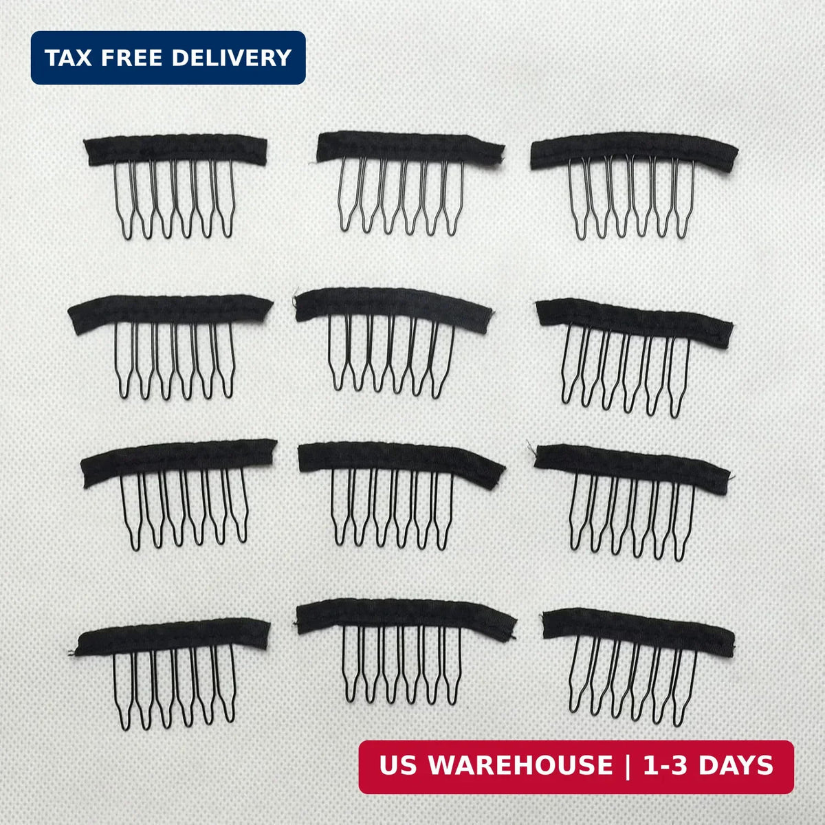12 Pack Wig Comb Clips for Synthetic Wigs, Secure Hairpieces & Caps