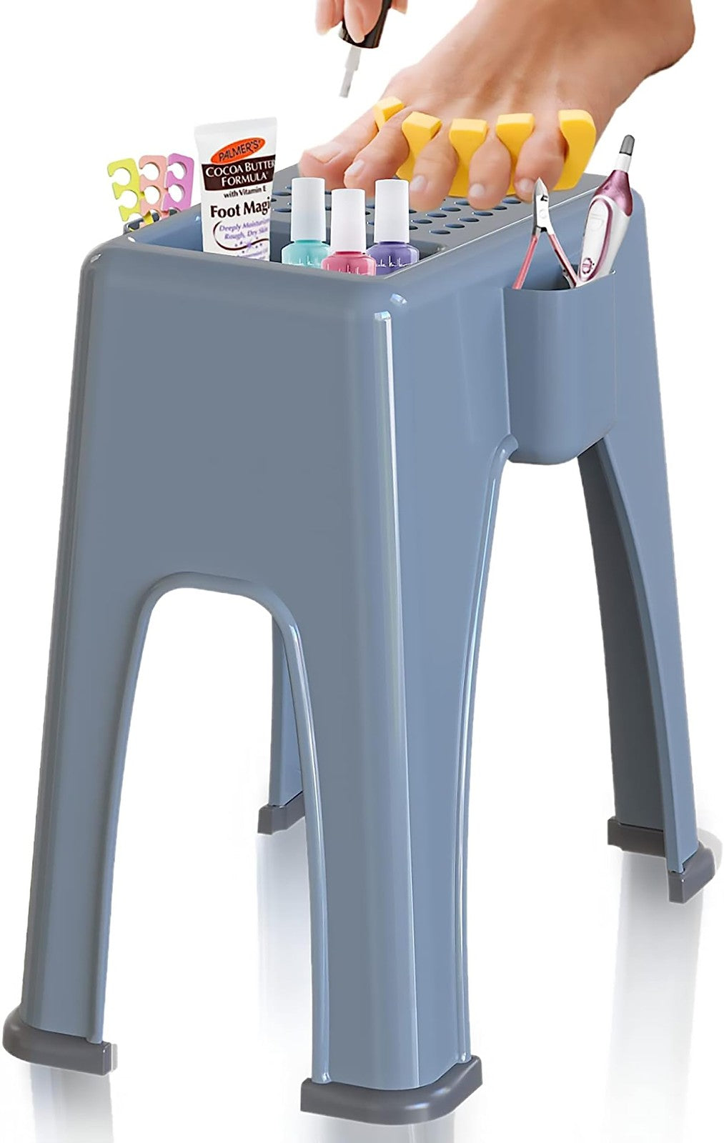 Extra Tall Shower Foot Rest with Pockets - Non-Slip Support for Shaving & Relaxation