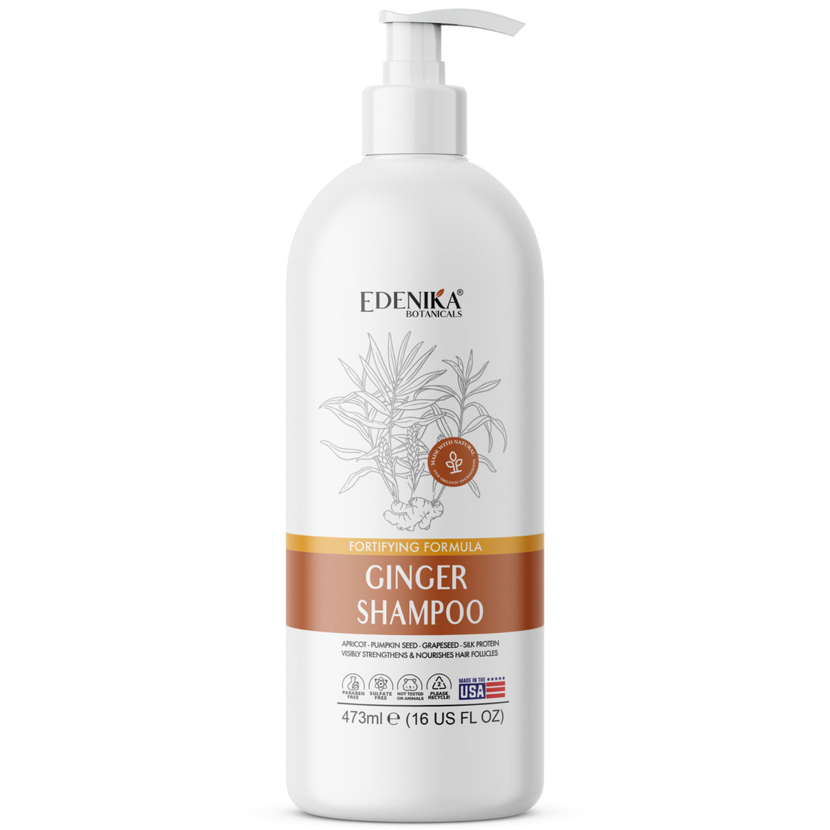 Biotin & Ginger Root Shampoo for Hair Growth - Sulfate Free 16 oz, 2 Pack