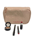 MAC 4-Piece Eye and Lip Makeup Kit with Lip Pencil Lipstick Eyeshadow Eyeliner