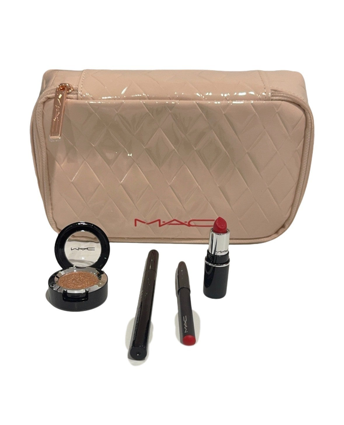 MAC 4-Piece Eye and Lip Makeup Kit with Lip Pencil Lipstick Eyeshadow Eyeliner
