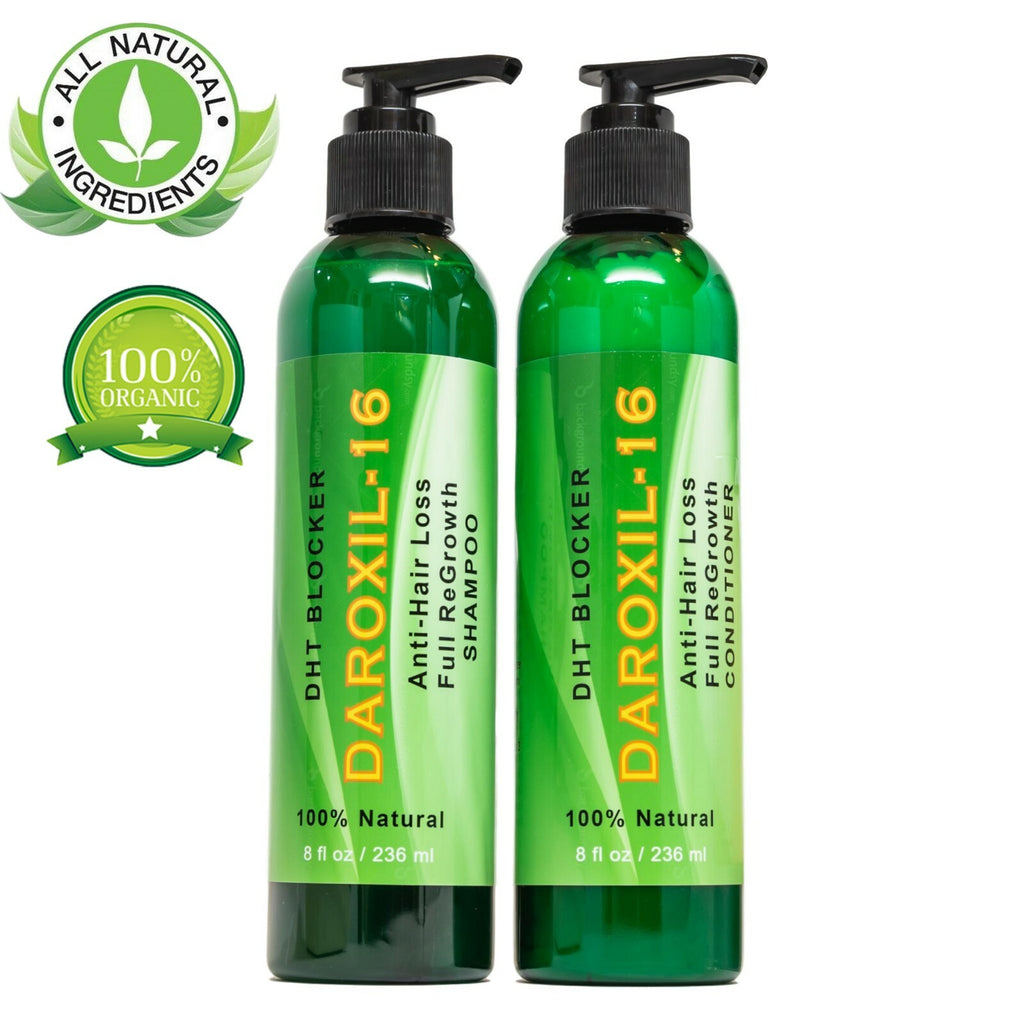 Hair Loss Regrowth Shampoo & Conditioner Set with 16 Natural Oils for Men Women