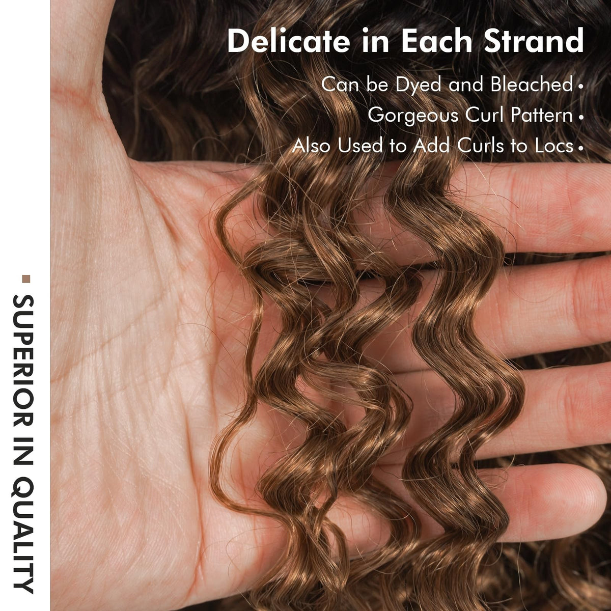 Kinky Curly Crochet Human Hair Extensions 12 Inch 50G Ombre Brown