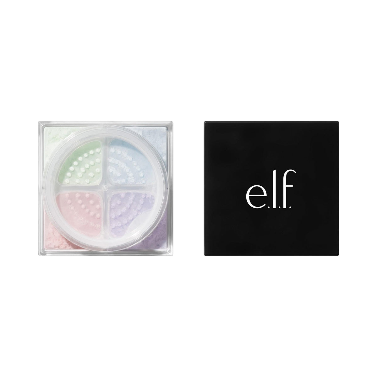 e.l.f. Set It Bright Powder Quad – Light Shade, 0.37 oz, 2 Color-Correcting + 2 Brightening Powders
