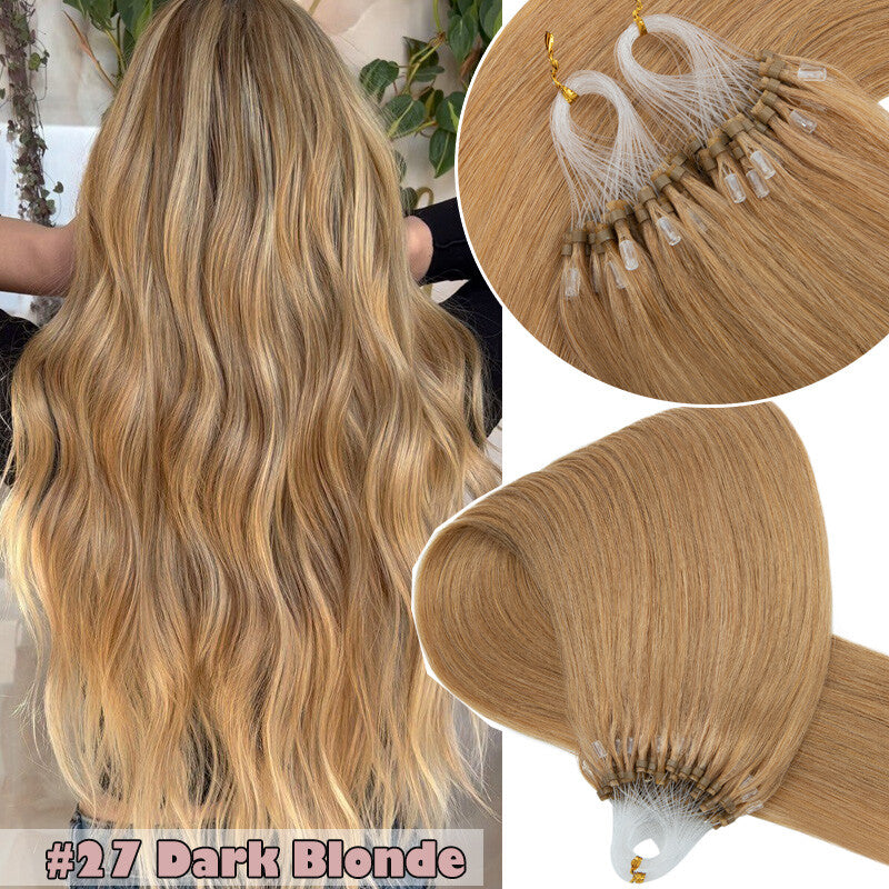 150g Thick Micro Ring Human Hair Extensions with Beads - Ombre