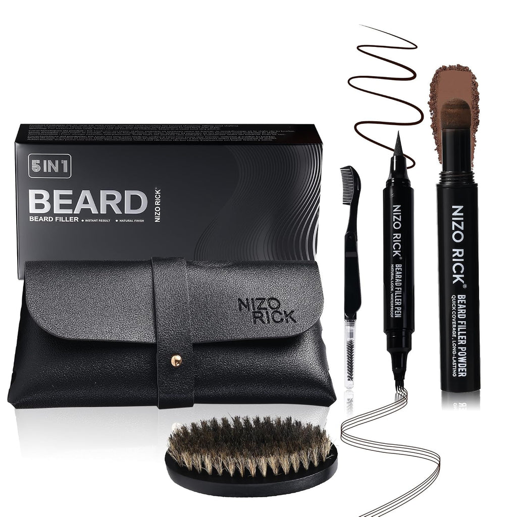 Men's 5-in-1 Waterproof Beard Pencil Kit for Grooming & Styling