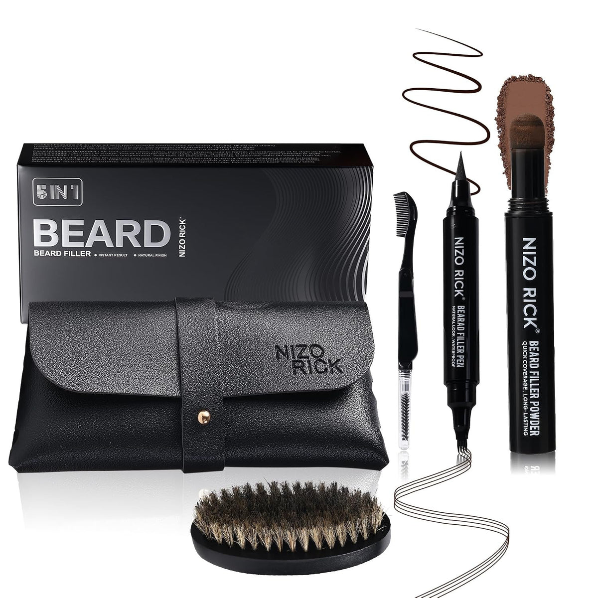 Men's 5-in-1 Waterproof Beard Pencil Kit for Grooming & Styling