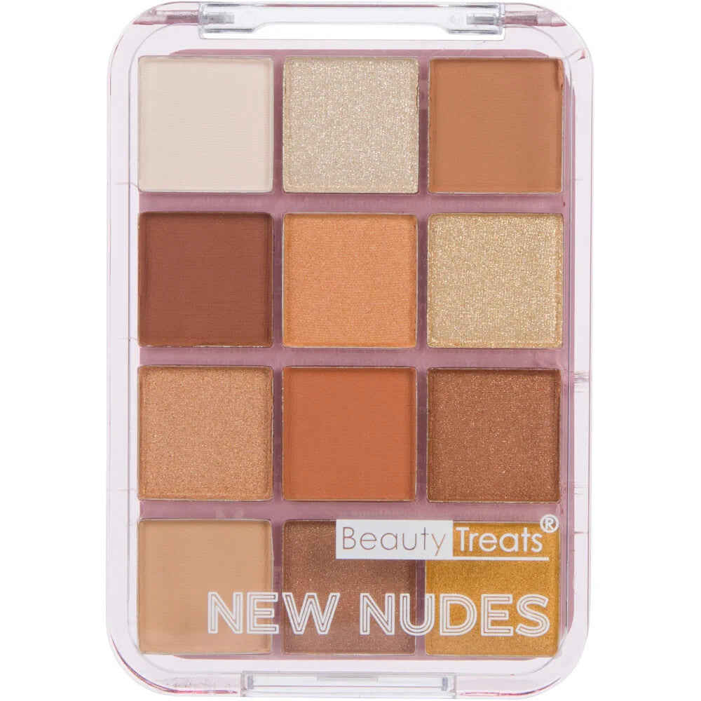12-Color Eyeshadow Palette with Matte and Shimmery Shades - New Nudes