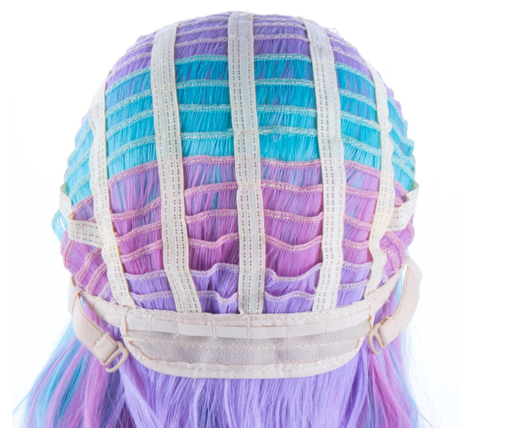 Wavy Synthetic Rainbow Wig 12 Inch Colorful Costume Hair for Parties & Cosplay