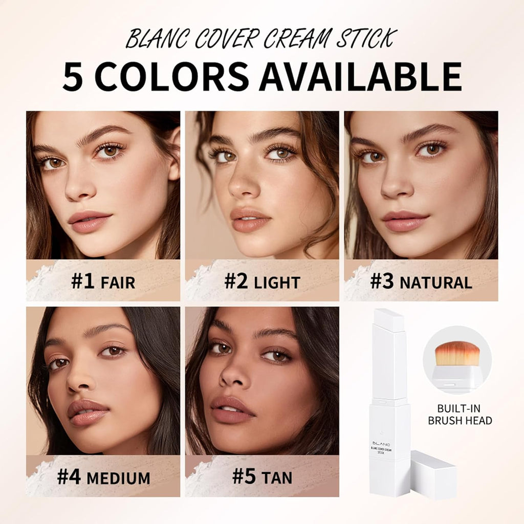 Color Changing Foundation Stick with Brush - Light Skin Tone