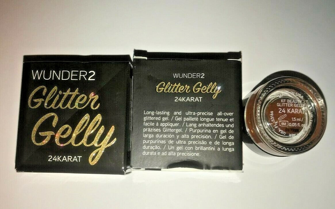 2-Pack Glitter Gel for Face and Body - 24K Gold Shimmer - 0.05oz Each