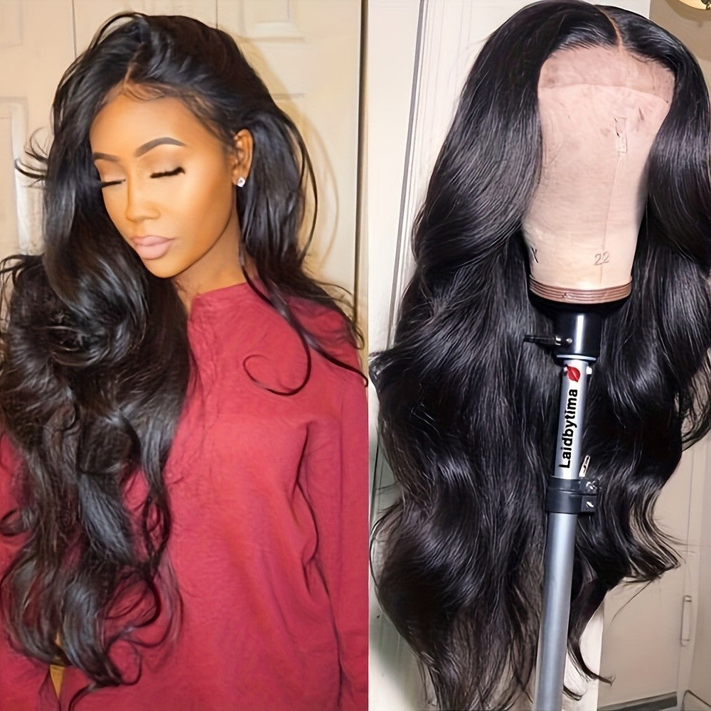 Women Black Long Loose Wave Lace Front Wig Glueless Synthetic Hair