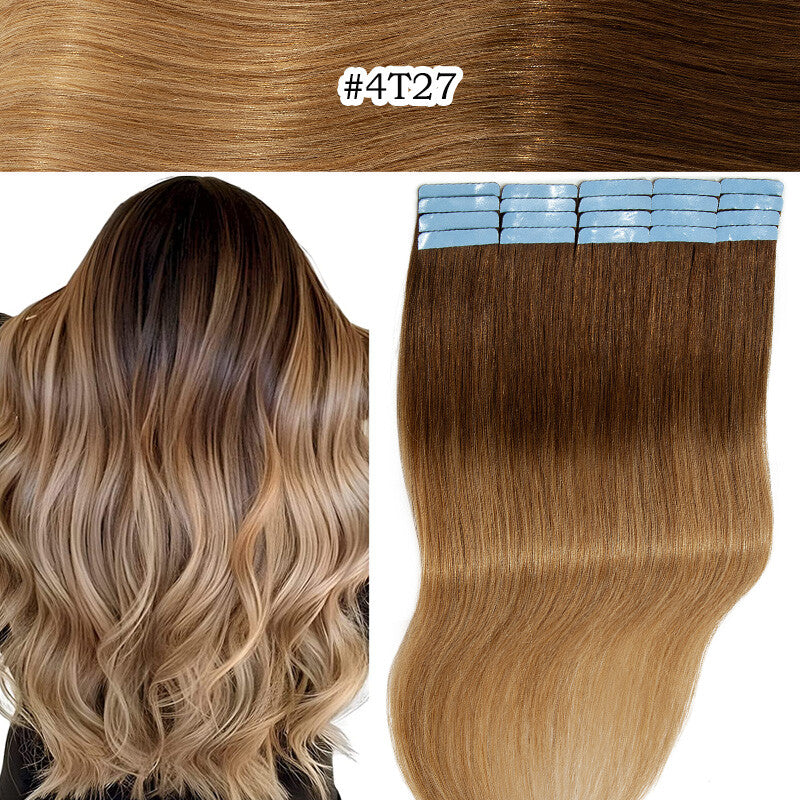 100G Tape-In Remy Hair Extensions Full Head - Russian Human Hair Thick Skin Weft