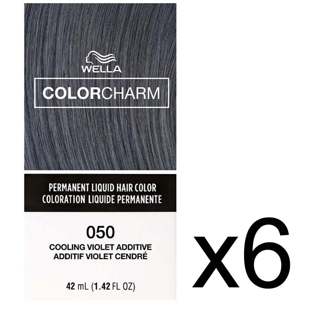 Hair Color Toner Liquid - Cooling Violet Permanent Dye for Blonde & Lightened Hair - Pack of 6