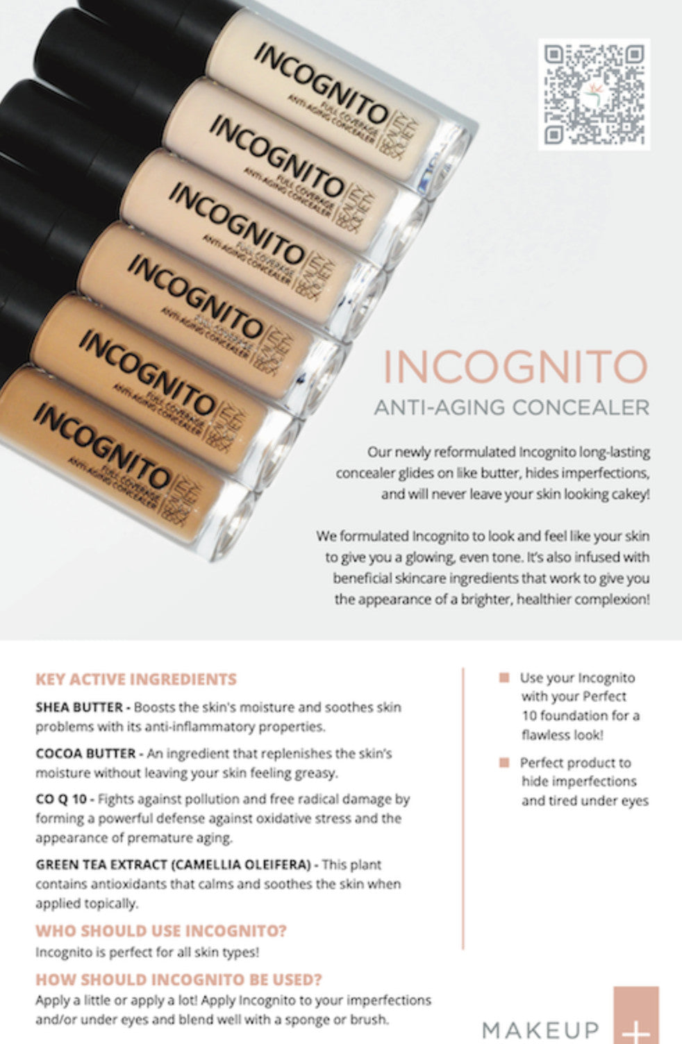 Incognito Concealer by Beauty Society - Anti-Aging Formula, 1 fl oz
