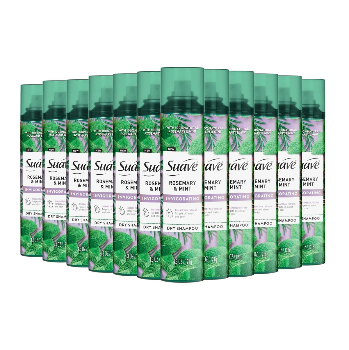 12 Pack Rosemary Mint Dry Shampoo - Invigorating Hair Refresh, 4.3 Fl oz