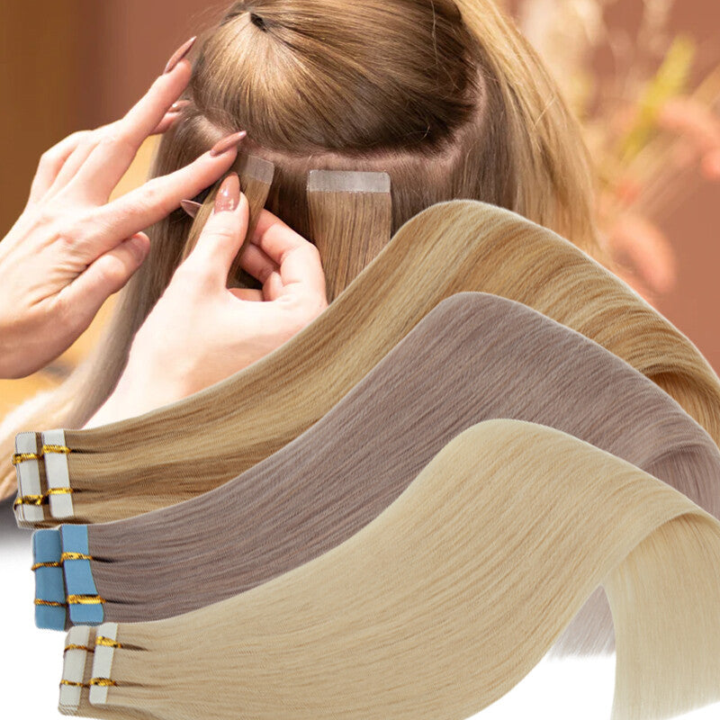 Thick Russian Tape-In Hair Extensions - Remy Human Hair Full Head