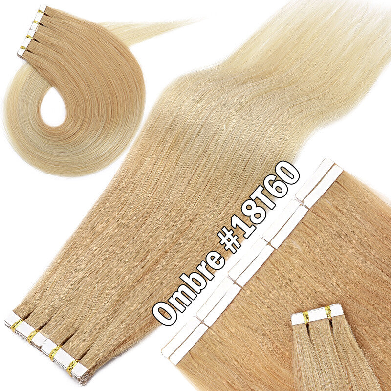 100G Tape-In Remy Hair Extensions Full Head - Russian Human Hair Thick Skin Weft