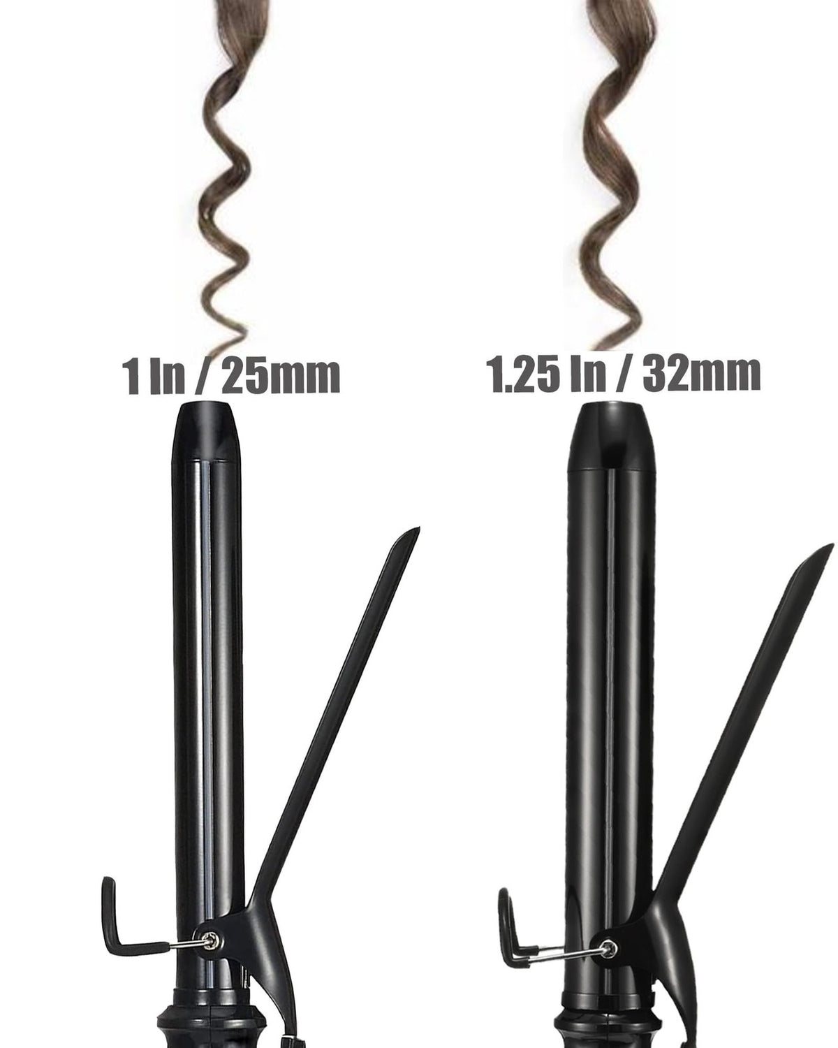 Extra Long 1 Inch Ceramic Tourmaline Curling Iron for Long Hair - Professional Styling Tool