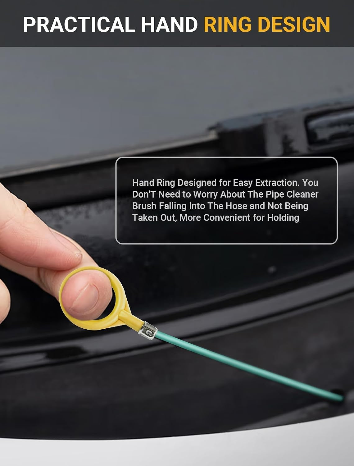 120-Inch Flexible Drain Brush Tube Cleaner for Car Sunroof & Pipes