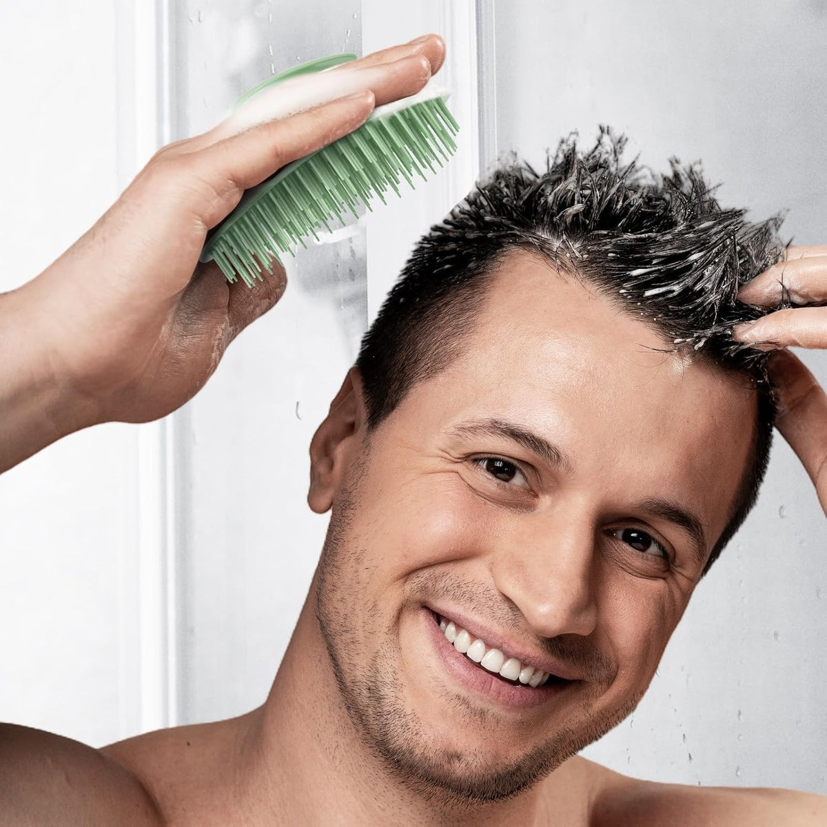 Silicone Scalp Massager & Shampoo Brush for Dandruff & Hair Care