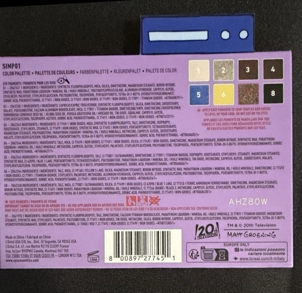 NYX Simpsons Eyeshadow Palette – 8 Shade Limited Edition TV 2026