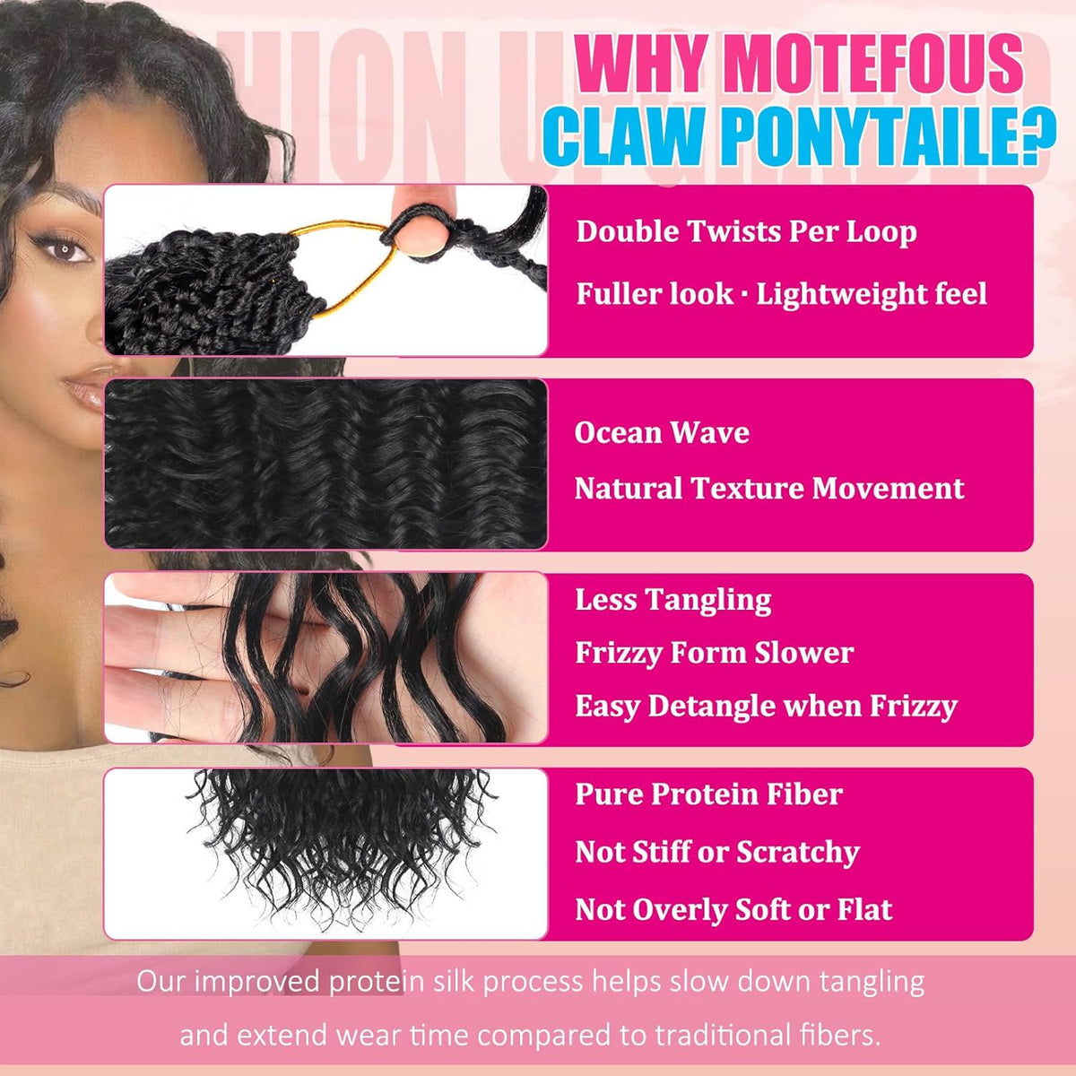 14 Inch Pre-Looped Ocean Wave Crochet Braids - Natural Look, 8 Packs