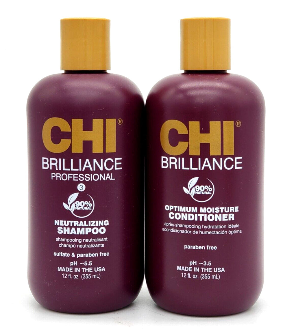CHI Deep Brilliance Neutralizing Shampoo & Moisture Conditioner Set 12oz