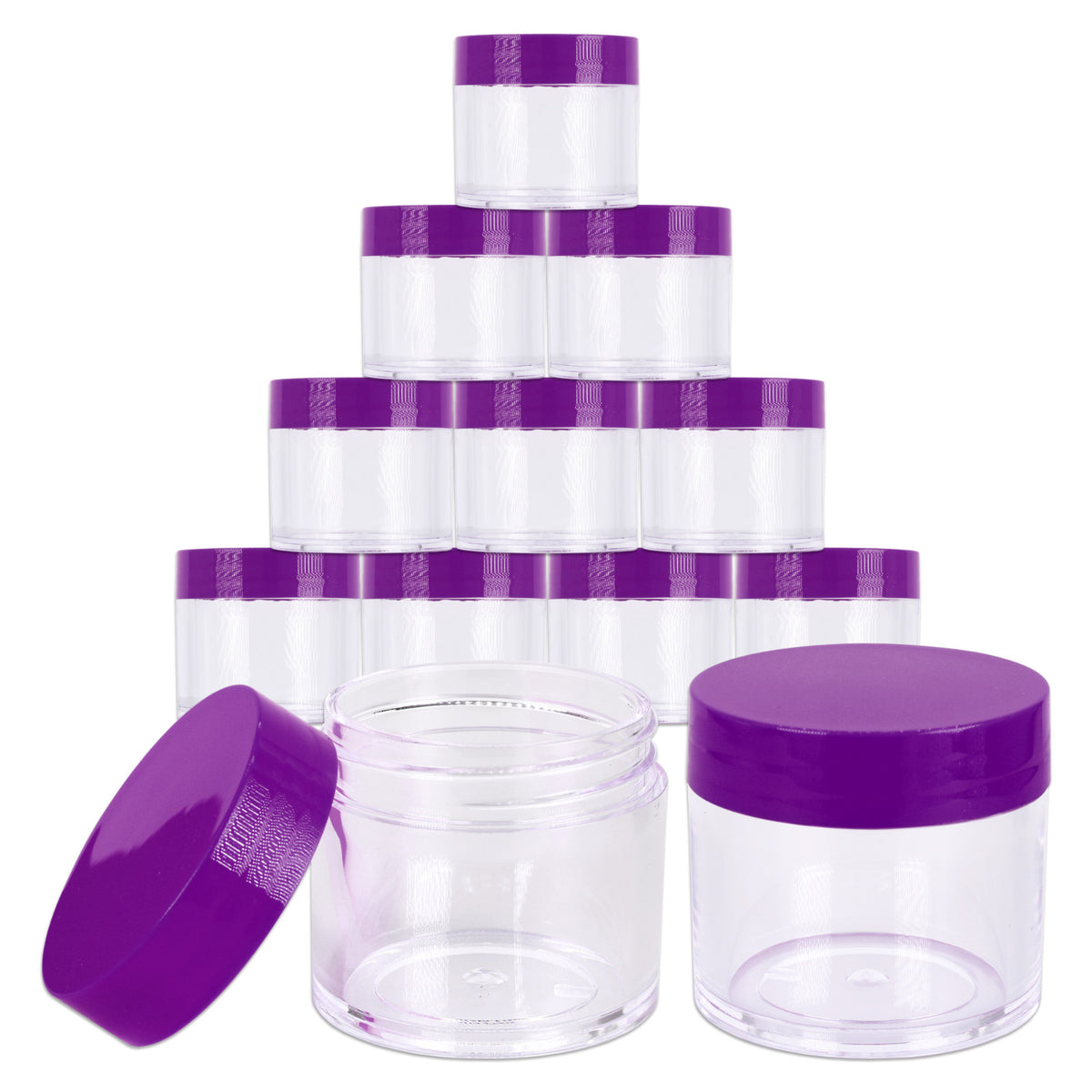 12 Pack 1oz Acrylic Plastic Jars BPA Free Sample Containers for Cosmetics & Food