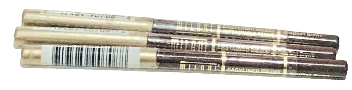 Milani EasyLiner for Eyes Retractable Pencil, Brazilian Brown - 3 Pack