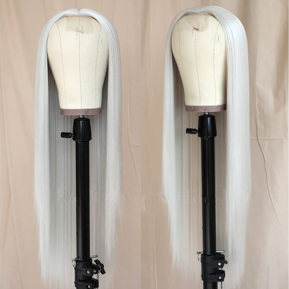 Women Long Lace Front Wigs Straight Synthetic Hair Heat Resistant 180% Density